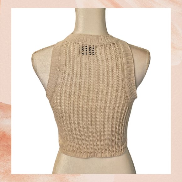 Urban Outfitters Beige Cropped Sweater Tank Top - Picture 4 of 4